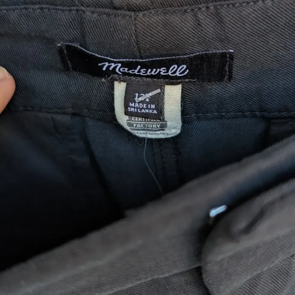 NWT Madewell Black Tall Slouchy Straight Pants in Drapey Twill NS449, Size 12 - Picture 5 of 11